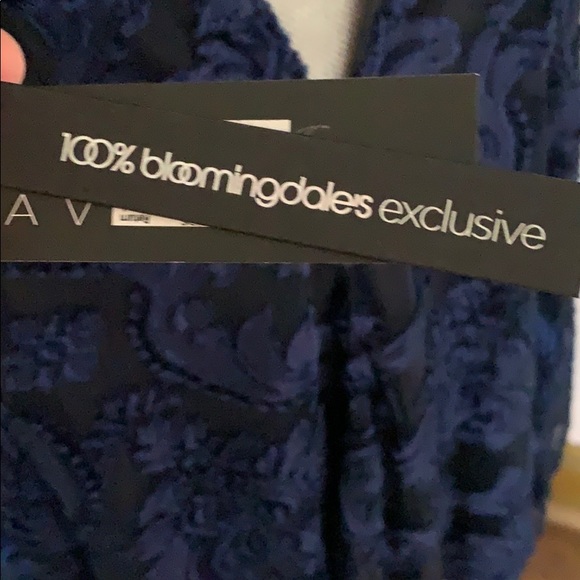 Black and blue jacquard print dress - Picture 5 of 6